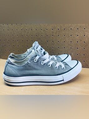 Converse AllStar Chuck Taylor Gray White Black Canvas Sneakers Shoes-Womens 7